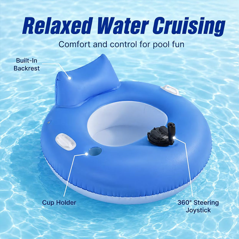 PowerFloat – Electric Propeller Inflatable Lounge Chair, Hands-Free Pool & Lake Cruiser